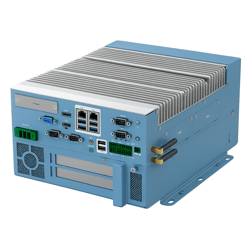 PC industrial fanless de alto desempenho com CPU Intel® i3-12100 até 4,40 GHz. Ideal para automação, videovigilância e Edge AI.
