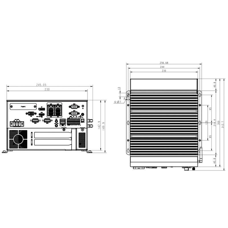 Dimensões pc-industrial-fanless-erx-jh-i3-12100-pcie.