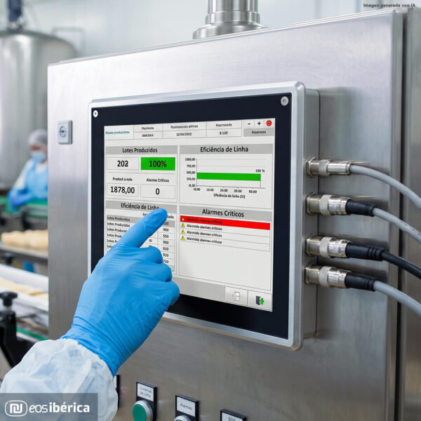 Panel PC industrial de aço inoxidável Full IP65 para cibersegurança OT e norma NIS2